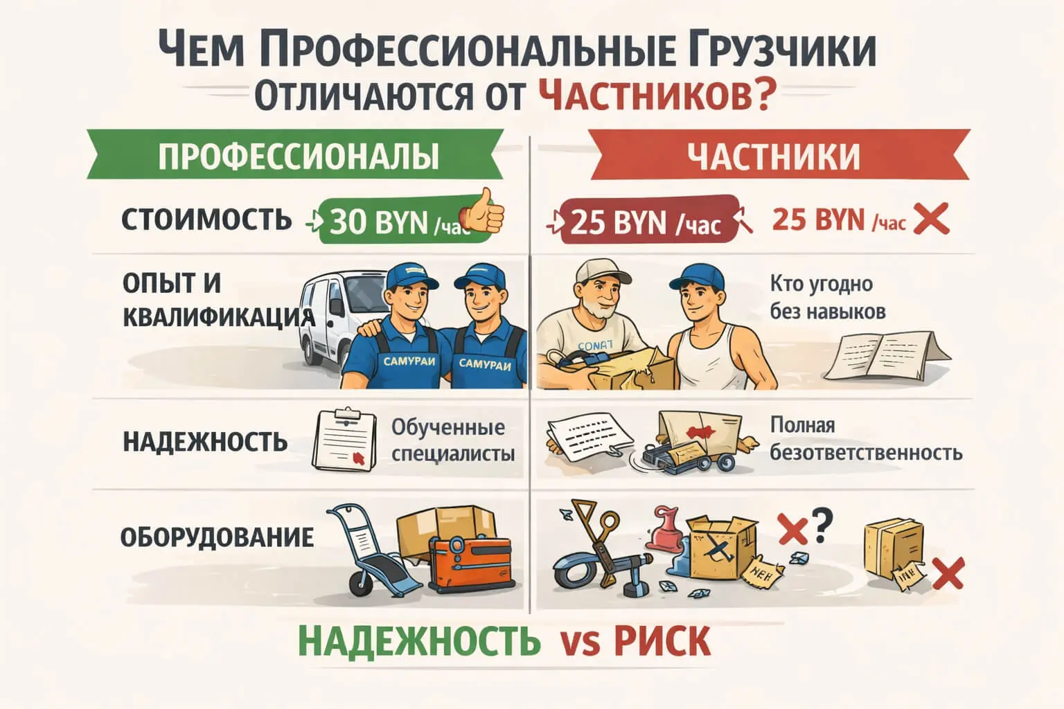 Чем профессиональные грузчики отличаются от частников
